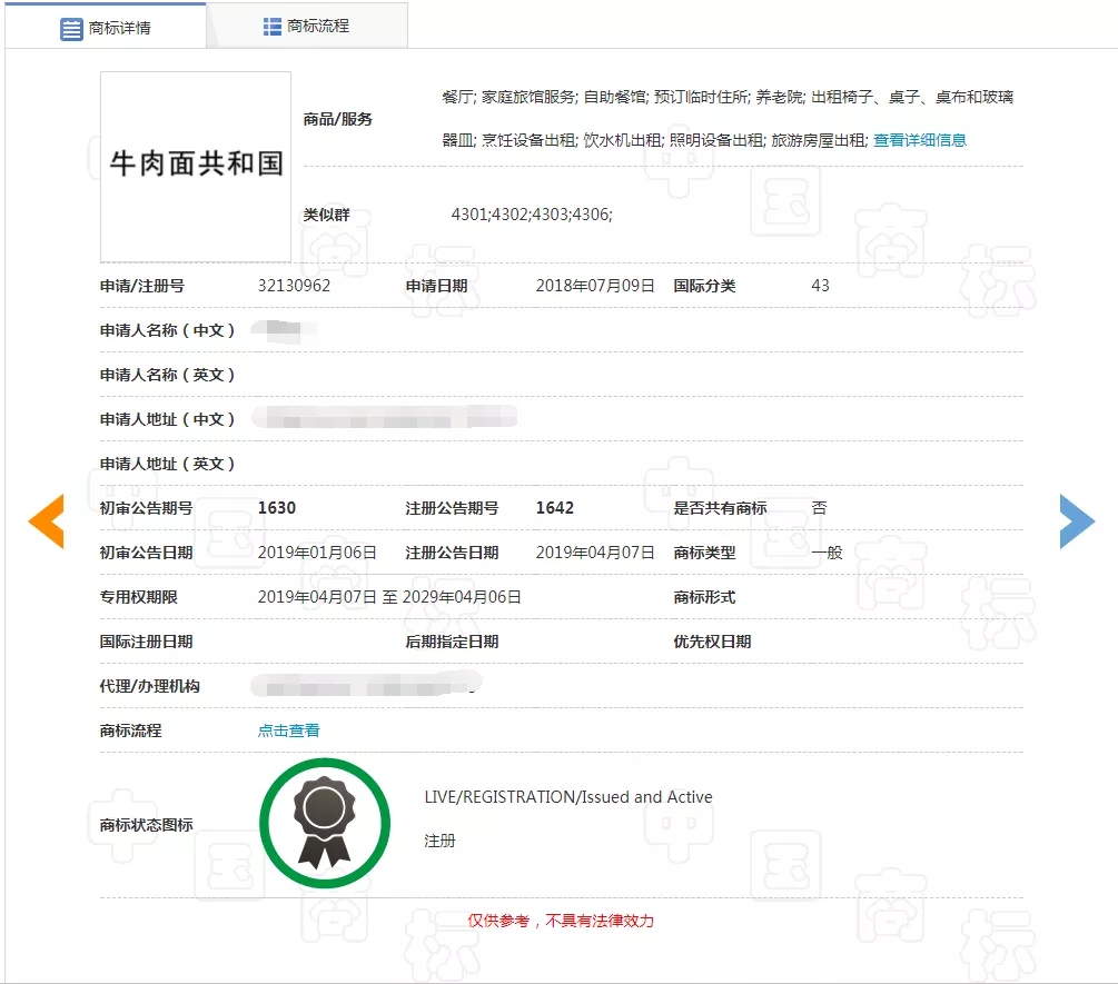 牛肉面共和国商标